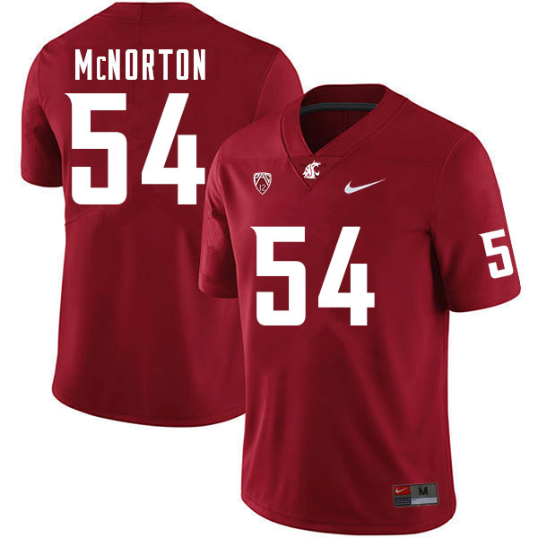 Washington State Cougars #54 James McNorton College Football Jerseys Sale-Crimson
